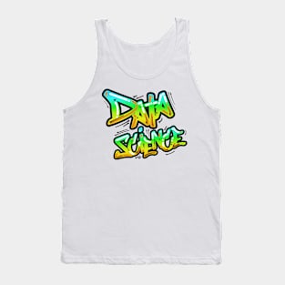 Data Science Graffiti Blue | Hip Hop Urban Street Art Spray Paint Black Tank Top